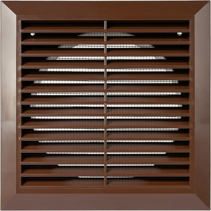 Brown 6" Inch Ventilation Grille - Inside/Outside use - (Flange 5.9"Ø/Cover 8"x8") - Air Vent Louver - Exhaust Hood - Available 3 Sizes / 4 Colors.