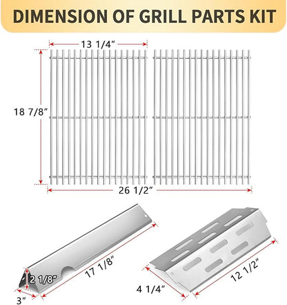 66095 Grill Grates 66032 Flavorizer Bars for Weber Genesis 2 Grill Parts 66795 Heat Deflector for Weber Genesis ii E-310 E-315 E-335 S-335 300 Series GS4 Replacement Parts, Stainless Steel