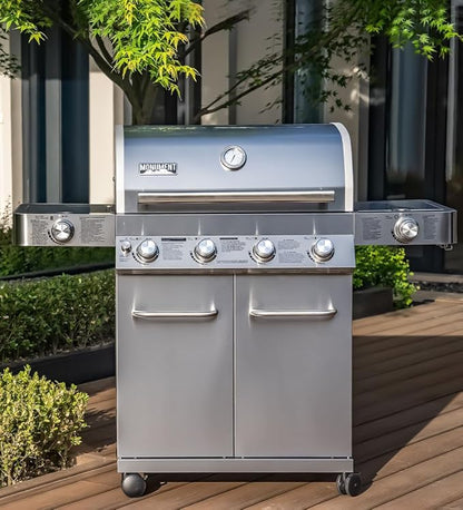 Monument Grills Larger 4-Burner Propane Gas Grills Stainless Steel with Smoke Box(2 items)
