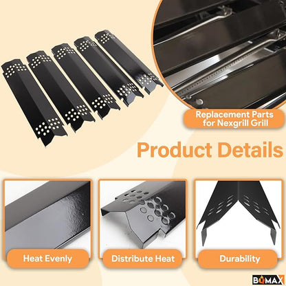 Grill Replacement Parts for Nexgrill 5 Burner 720-0888S, Grill Grate, Grill Burner and Heat Plates for Nexgrill Replacement Parts 5 Burner 720-0888S, Parts for Nexgrill 720-0888S Replacement Parts