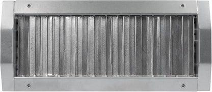 Repa Market 13" x 5" Inch Air Exhaust Grille for Round Ducts - 2 Adjustable Louvre Blades - Galvanized Air Supply Vent Cover - Side Fit Round Surface Canal Ducting from 9.84" to 35.43" Inches