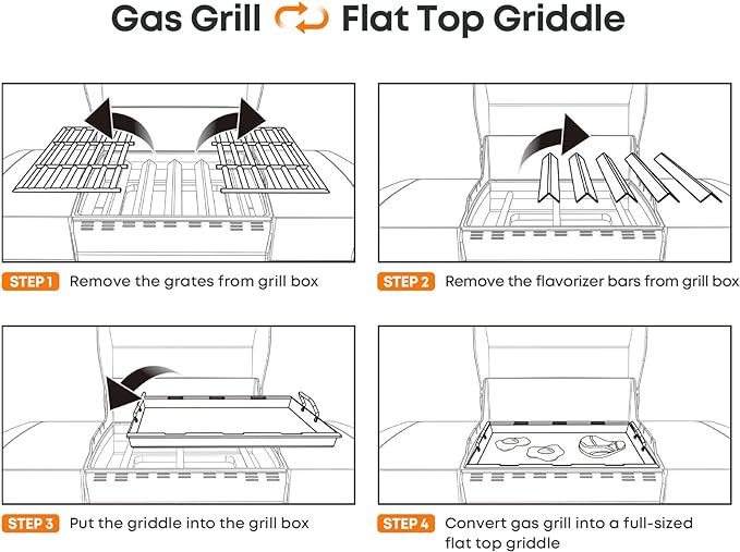 Stanbroil Full Size Griddle Insert for Weber Genesis II & LX 300 Series Gas Grills, Ceramic Coated Flat Top Griddle for Weber Genesis 310 315 335 340 345 & 325s - Black