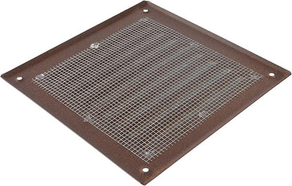 Square Ventilation Grille / 5" x 5" Inch Inside Measurement/Brown Metal Air Vent Louver - Inside/Outside use / 6.5" x 6.5" Inch Outer Measurement