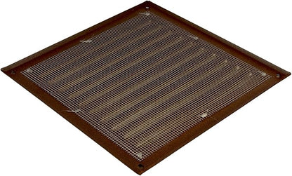 Square Ventilation Grille / 8" x 8" Inch Inside Measurement/Brown Metal Air Vent Louver - Inside/Outside use - / 10" x 10" Inch Outer Measurement