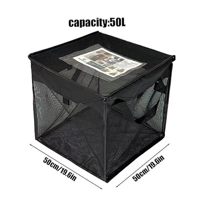 Outdoor Garbage Can - Large 125l Foldable Trash Container, Sturdy Lid Wastebasket, Multipurpose Recycling Bin, Sturdy Heavy Duty Design, Perfect Lawn Patio Kitchen Bathroom Garage Rv Use