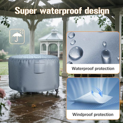 Chinchilla Heavy Duty 48 Inch Round Fire Pit Cover - 100% Waterproof & Weatherproof, Durable All-Season Protection for 45/46/47/48 Inch Propane Fire Pits and Tables