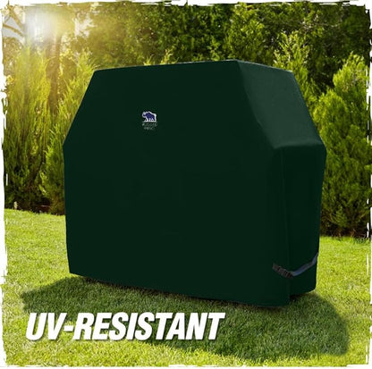 RUGGED RHINO 60 Inch Heavy Duty Grill Cover for Outdoor Grills, All Season Three Layer Waterproof UV Resistant Windproof Gas BBQ Covers, Compatible for Weber Char-Broil Pit Boss Traeger and More Green