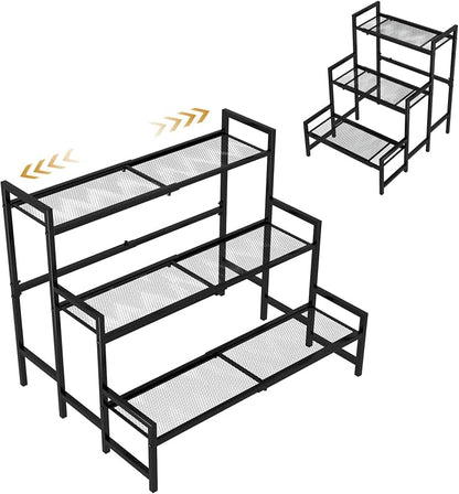 3-Tier Expandable Metal Plant Stand, Adjustable Stair Rack | Expandable 3-tier by Garden4you