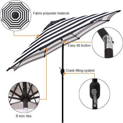 9' Outdoor Patio Umbrella, Outdoor Table Umbrella, Yard Umbrella, Market - Image 2
