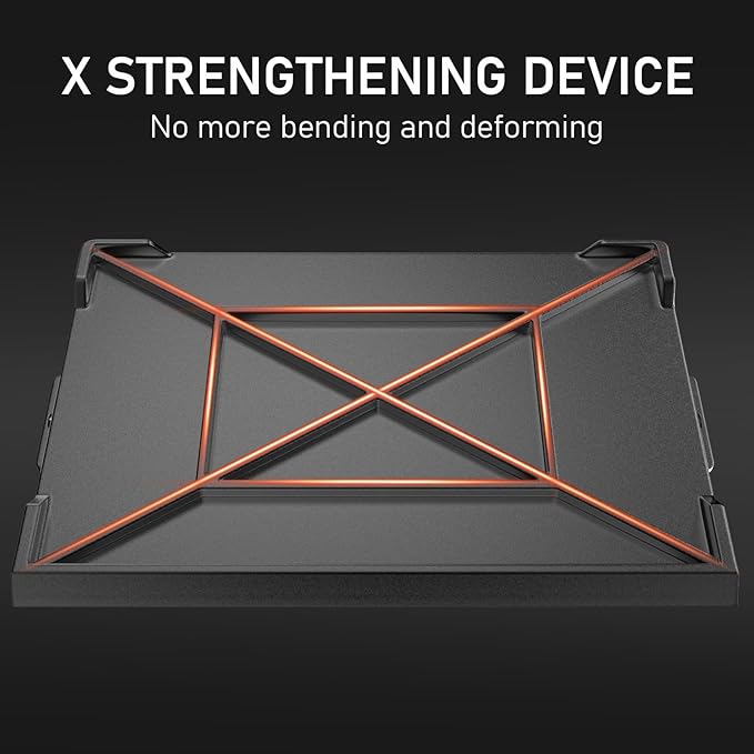 Utheer 23" x 16" Cast Iron Griddle for Gas Grill and Stove Top, Universal Flat Top Griddle with Pre-Seasoned Nonstick Coating, X-Shaped Reinforced Ridges, Perfect for Healthy Cooking, Parties, Camping