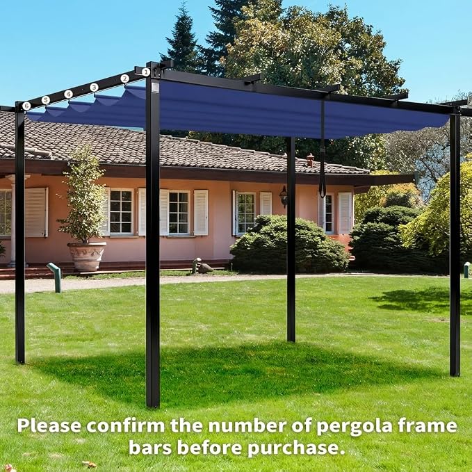 Mrsenloi 10 x 10 Pergola Shade Cover Replacement, Top Only, Retractable Sun - Image 5