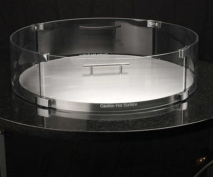 Celestial 23" x 6" Round Wind Guard, fits Celestial 19” Round Fire Pit Burner Pans for Gas Fire Pits