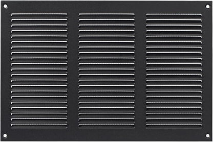 Repa Market 12x8 Inch Air Vent Cover/Anthracite Galvanized Steel Louvered Grill Cover with Mesh Screen/Wall or Ceiling Vent/Durable Flush Mount HVAC Register for Indoor and Outdoor Ventilation