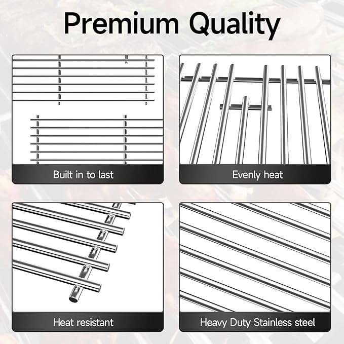 16 15/16" Stainless Steel Grill Grates Replacement for Charbroil 463344116 463343015 Gas2coal 463340516 463370516, Grill Grids for Char-Broil 463344116 463672416, G460-0500-w1, G530-b700-w1