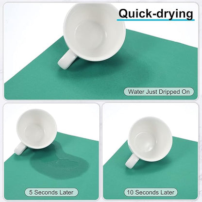 uxcell Silicone Mats for Kitchen Counter, 23.6" x 15.7" Non-Slip Countertop Protector Mat Heat Resistant Coffee Mat Waterproof Table Placemat, Green