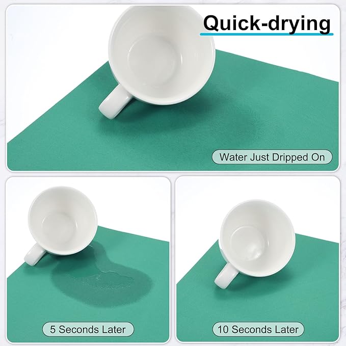 uxcell Silicone Mats for Kitchen Counter, 15.7" x 11.8" Non-Slip Countertop Protector Mat Heat Resistant Coffee Mat Waterproof Table Placemat, Green