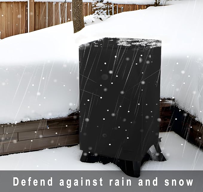 NetttyPro Electric Smoker Cover for Outside Masterbuilt Smoker 40 inch, Outdoor Waterproof Heavy Duty Square Vertical Small Grill Cover, Black
