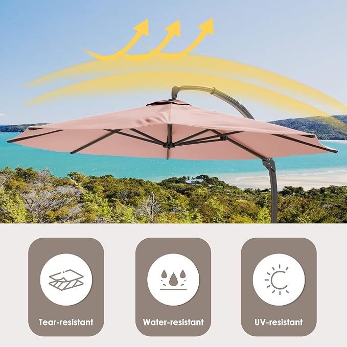 11FT All Aluminum Cantilever Patio Umbrella - Image 8