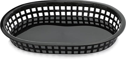 New Star Foodservice 44041 Fast Food Baskets, 10.5 x 7 Inch, Set of 12, Black