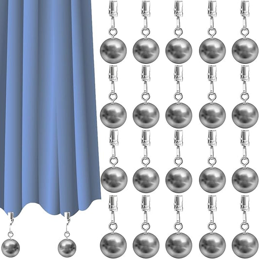 20 Pack Weights for Curtain, Outdoor Curtain Weights, Curtain Weights Outdoor Drapery for Pergola Patio Gazebo Cabana, Stainless Steel Weight Clip Down Curtain, Garden Flag, Shower Curtain, Tablecloth