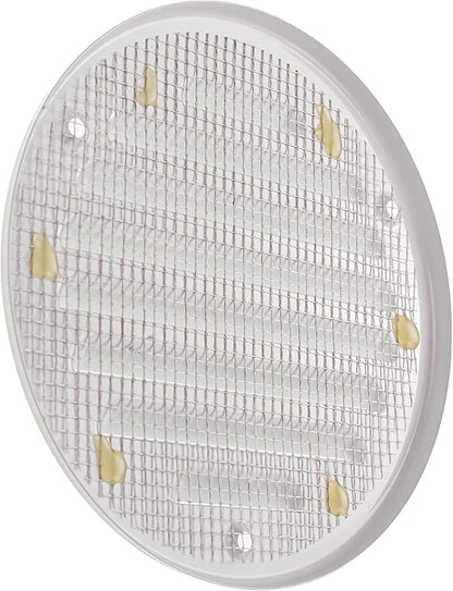 Vent Systems - 4 Inch (Inner) Pack of 10 White Metal Round Soffit Air Vent Grille Cover, Register air Vent Deflector, Louver - Built-in Mesh - HVAC for Bathroom, Home Office, Kitchen 5 Inch (Outer)