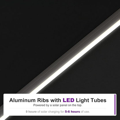 PURPLE LEAF Cantilever Umbrella 10' X 10' Solar LED Light Patio Deck, Support - Image 3