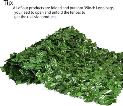 DearHouse Artificial Ivy Privacy Fence Wall Screen, 98.4x59in Artificial Hedges Fence and Faux Ivy Vine Leaf Decoration for Outdoor Garden Decor