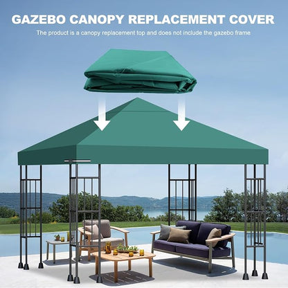 10x10 Gazebo Canopy Replacement Top, 300D High-Density Waterproof Single Layer - Image 5