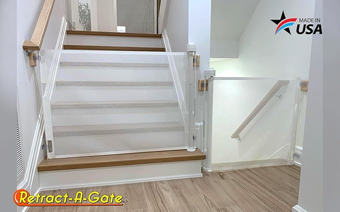 Retract-A-Gate 52" White: The Original and only Made in USA Retractable Baby, Dog, & Cat Gate
