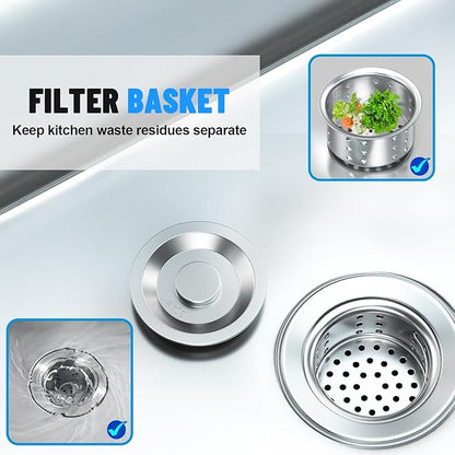 Utility Sink, Commercial Kitchen Stainless Steel Sink, 39.5'' Free Standing Single Bowl Sink with Drawer & Cold and Hot Water Pipe for Kitchen Laundry Room Farmhouse Indoor and Outdoor