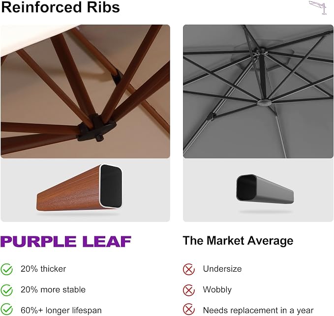 PURPLE LEAF Cantilever Umbrella - Image 6