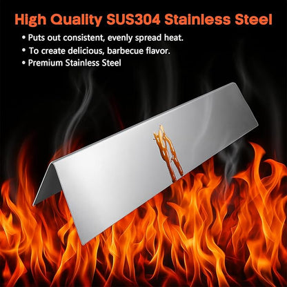 QuliMetal 66033 Flavorizer Bars for Weber Genesis II E-410/E-415/E-435, Grill Parts for Weber GS4 Genesis II LX E-440 Series Gas Grills, 17" Stainless Steel Grill Parts for Weber 66033 66796