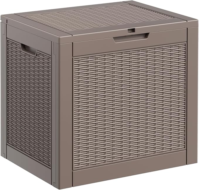 ROJIK 39 Gallon Resin Deck Box, Lockable Waterproof Weatherproof Outdoor by ROJIK