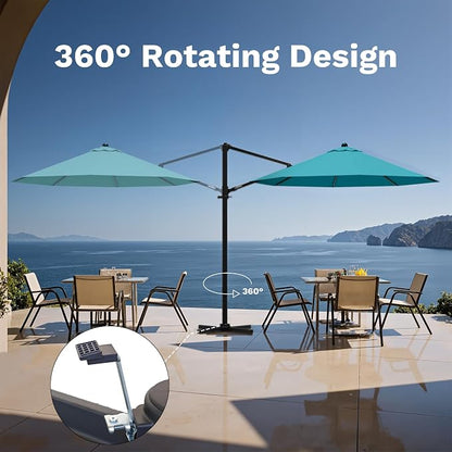 Devoko 10ft Cantilever Patio Umbrella, Round Large Outdoor Umbrella - Image 4