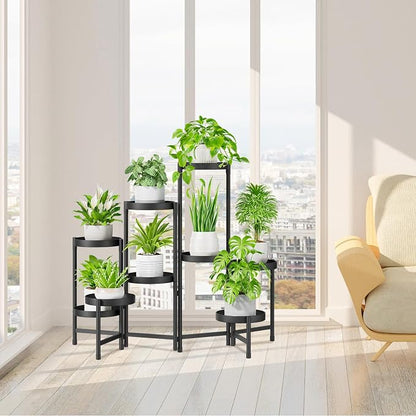 iDavosic.ly Plant Stand Indoor Outdoor, 9 Tier Metal Corner Shelf, Folding - Image 7