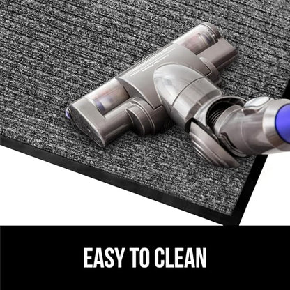 GORILLA GRIP Waterproof Traffic Guard Door Mat, 59x24, Heavy Duty Entryway Mats, Strong Rubber Back Commercial Rugs for Office Hallway, Garage Floor and Home, Low Profile Carpet Runner, Light Gray