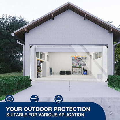 15oz Outdoor Clear Curtain, PVC Vinly Outdoor Clear Panel Curtain, Weather Resistant Outdoor Curtain for Pergola, Porch, Gazebos, with Rustproof Grommets-8'H x 10'W(120''W x 96''L,H=L)