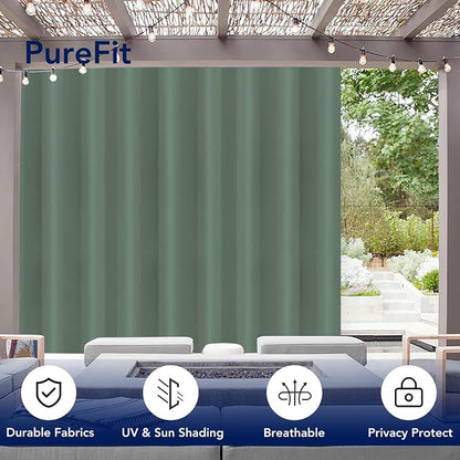 PureFit Outdoor Curtains for Patio Waterproof Weatherproof Outside Curtains | - Image 3