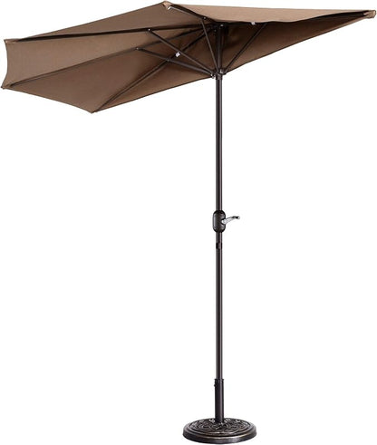 Half Patio Umbrella - 9ft Outdoor Patio Canopy - Condo by PureGarden