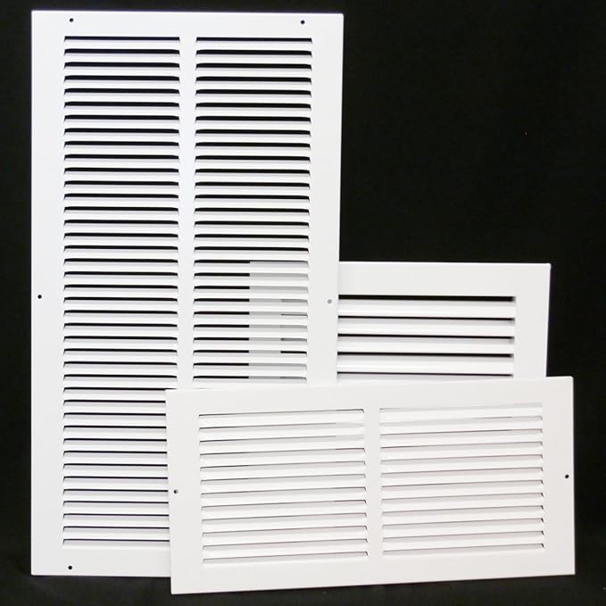 24" X 14" Adjustable AIR Supply Diffuser - HVAC Vent Cover Sidewall or Ceiling - Grille Register - High Airflow - White [Outer Dimensions: 25.75"w X 15.75"h]