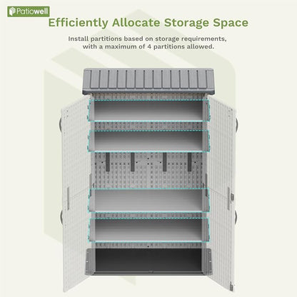 Patiowell Shelf of 26/50 Cu Ft Outdoor Storage Cabinet, 2 Shelves, Waterproof - Image 5