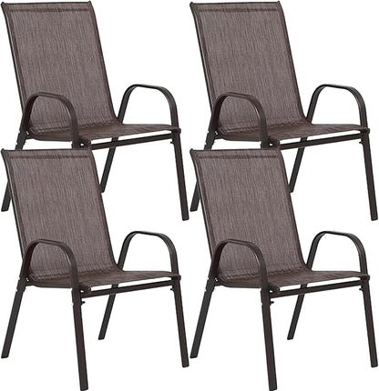 Patio Chairs Set of 4, Breathable Textilene, Weatherproof Frame, Quick Setup - Image 7