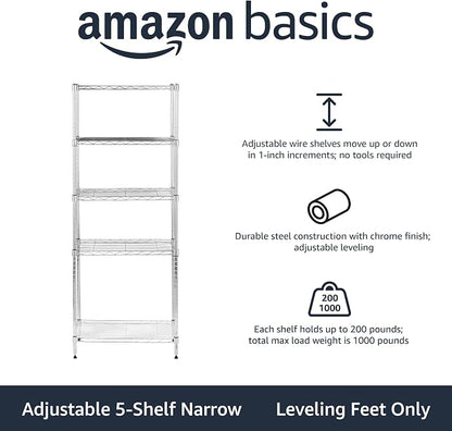Amazon Basics 5-Shelf Adjustable Storage Shelving Unit - Image 4