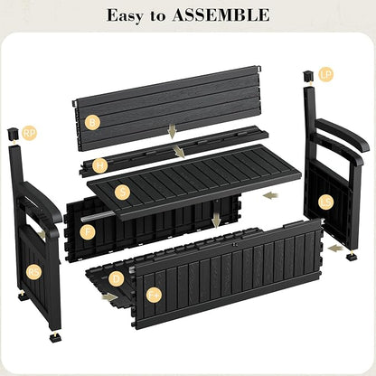 80-Gallon Lockable Outdoor Storage Bench, Waterproof Outdoor Deck Storage Boxes - Image 7