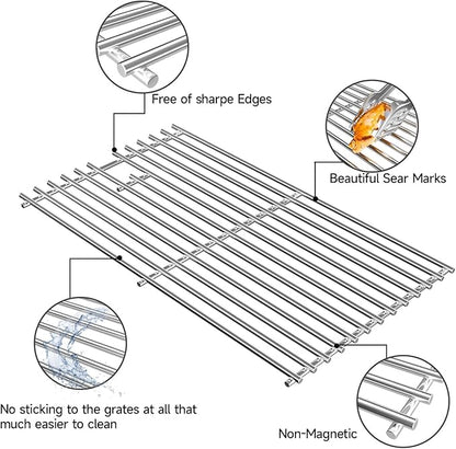 15 Inch Stainless Steel Grill Cooking Grid Grate for Weber Old Spirit 200 Series, Spirit E/S 200 & 210 with Side Control Panel, Spirit 500, Genesis Silver A, for Weber 7522 7523 7521 65904 65905