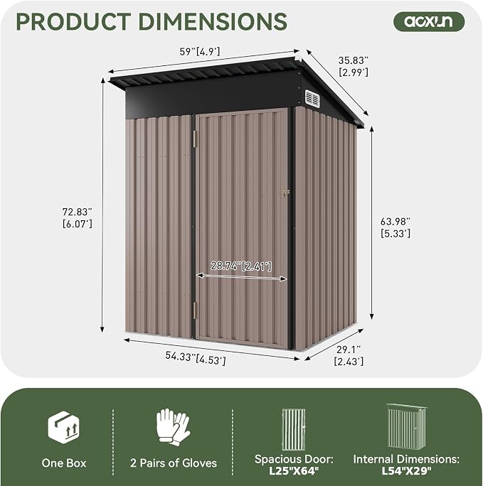 Aoxun 5x3 Ft Outdoor Storage Cabinet - Image 2