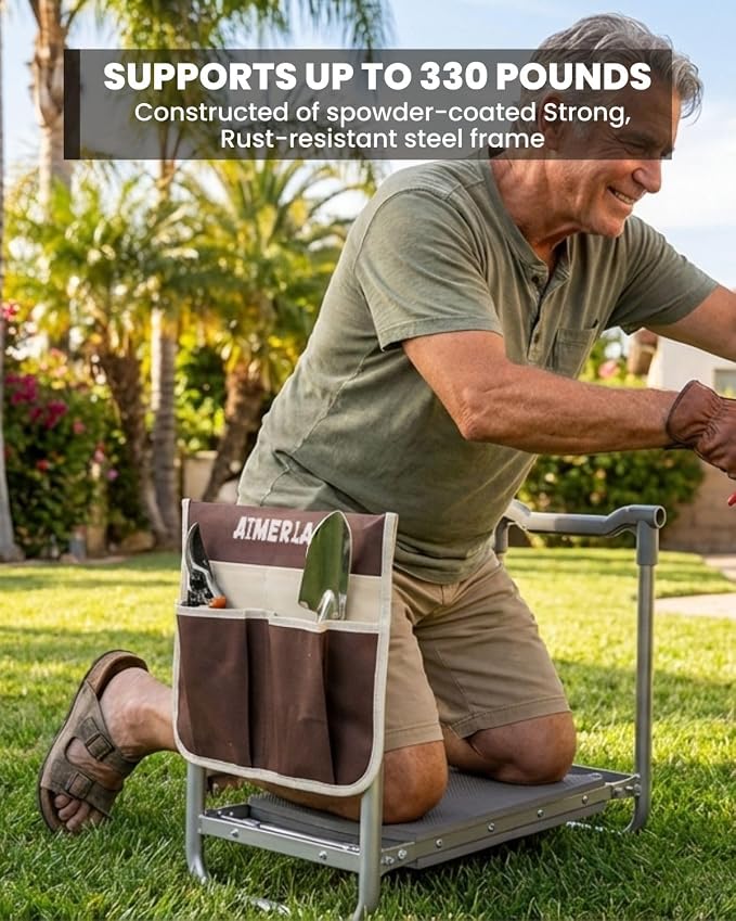 Foldable Garden Kneeler Seat Heavy Duty Garden Stool - Image 6