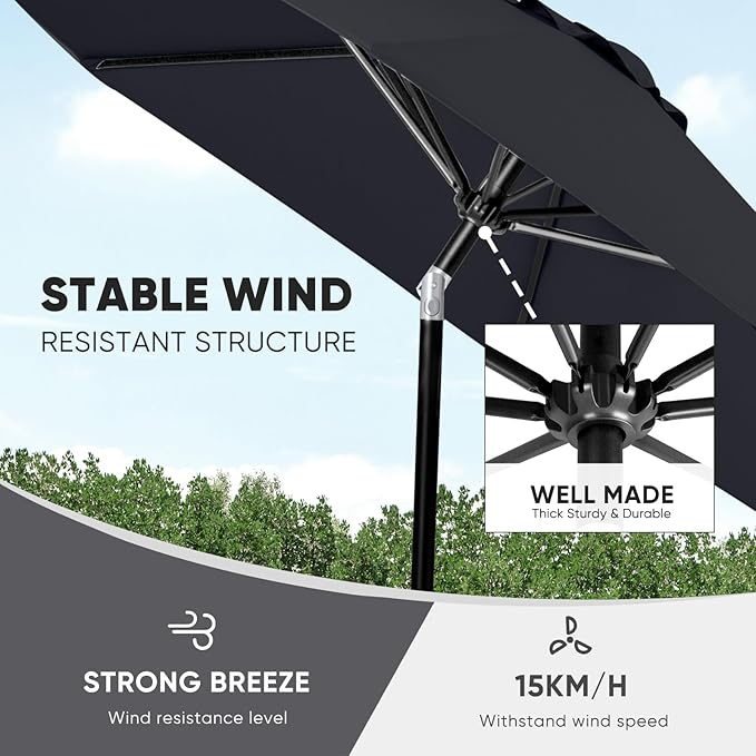 Tempera Patio Market Outdoor Table Umbrella - Image 5