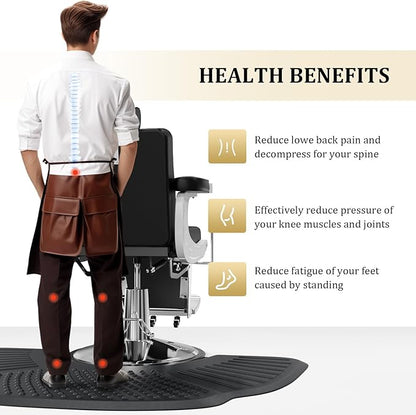 3.3' x 5' Salon Anti Fatigue Mat for Hair Stylist 1'' Thick, Comfort Barber Shop Beauty Floor Mats Under Styling Chair