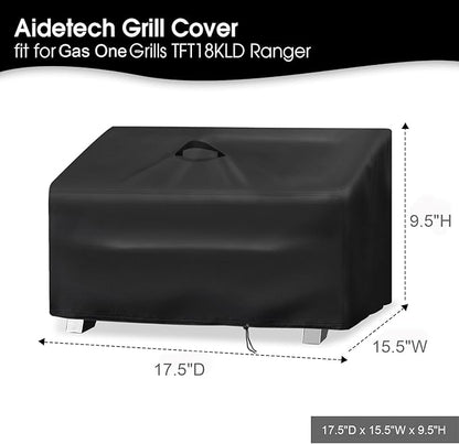 Grill Cover for GasOne 2 Burner Flat Top Gas Grill, Waterproof Outdoor BBQ Covers Propane Gas Grill Cover - 17.5" D x 15.5" W x 9.5" H